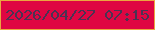 文字の大きさ：5、枠の色：eba640、背景の色：df0642、文字の色：4b3353 無料ブログパーツのブログ時計