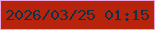 文字の大きさ：5、枠の色：eba6db、背景の色：b8230b、文字の色：0f314a 無料ブログパーツのブログ時計