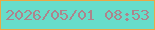 文字の大きさ：1、枠の色：eba844、背景の色：67ddca、文字の色：ad848c 無料ブログパーツのブログ時計