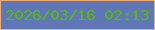 文字の大きさ：2、枠の色：ebac7e、背景の色：5f76b7、文字の色：58b618 無料ブログパーツのブログ時計
