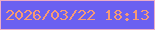 文字の大きさ：5、枠の色：ebadc8、背景の色：6b60f1、文字の色：f69a75 無料ブログパーツのブログ時計