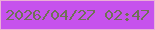 文字の大きさ：1、枠の色：ebafd7、背景の色：c652ed、文字の色：707157 無料ブログパーツのブログ時計