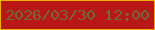 文字の大きさ：3、枠の色：ebb10f、背景の色：b91616、文字の色：71683b 無料ブログパーツのブログ時計