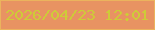 文字の大きさ：4、枠の色：ebb35d、背景の色：e89362、文字の色：ceca38 無料ブログパーツのブログ時計
