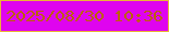 文字の大きさ：4、枠の色：ebb437、背景の色：df04ef、文字の色：bc6005 無料ブログパーツのブログ時計