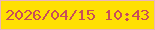 文字の大きさ：5、枠の色：ebb4ba、背景の色：ffe002、文字の色：c84e59 無料ブログパーツのブログ時計