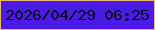 文字の大きさ：1、枠の色：ebb778、背景の色：4c1ae5、文字の色：040d21 無料ブログパーツのブログ時計