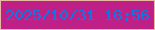 文字の大きさ：1、枠の色：ebb8a5、背景の色：be2087、文字の色：0a78e5 無料ブログパーツのブログ時計