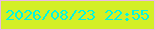 文字の大きさ：4、枠の色：ebb8e4、背景の色：d3ef26、文字の色：00f7e1 無料ブログパーツのブログ時計