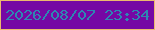 文字の大きさ：2、枠の色：ebb96e、背景の色：7508a4、文字の色：2d87b2 無料ブログパーツのブログ時計
