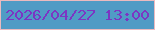 文字の大きさ：4、枠の色：ebbabf、背景の色：509bc5、文字の色：7c35c3 無料ブログパーツのブログ時計