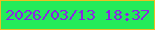 文字の大きさ：1、枠の色：ebbf22、背景の色：24eb5a、文字の色：8b24e4 無料ブログパーツのブログ時計