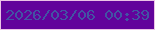 文字の大きさ：3、枠の色：ebc3e6、背景の色：62039b、文字の色：4353a4 無料ブログパーツのブログ時計