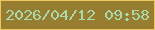 文字の大きさ：1、枠の色：ebc55f、背景の色：967d30、文字の色：aad9ac 無料ブログパーツのブログ時計