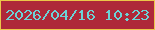文字の大きさ：3、枠の色：ebc649、背景の色：ae2839、文字の色：6bd3d7 無料ブログパーツのブログ時計