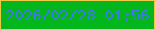 文字の大きさ：5、枠の色：ebc846、背景の色：02b61c、文字の色：3e79e9 無料ブログパーツのブログ時計