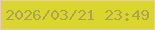 文字の大きさ：1、枠の色：ebcab6、背景の色：dbd62b、文字の色：a9a456 無料ブログパーツのブログ時計