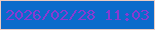 文字の大きさ：3、枠の色：ebccc3、背景の色：0b6bcb、文字の色：883bd1 無料ブログパーツのブログ時計