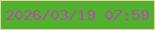 文字の大きさ：4、枠の色：ebcfae、背景の色：50b12d、文字の色：af52a3 無料ブログパーツのブログ時計