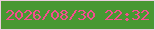 文字の大きさ：3、枠の色：ebcfe0、背景の色：489832、文字の色：f44e8f 無料ブログパーツのブログ時計