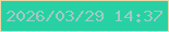 文字の大きさ：1、枠の色：ebd7a5、背景の色：27d1a4、文字の色：a3c9c1 無料ブログパーツのブログ時計