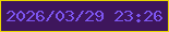 文字の大きさ：1、枠の色：ebd800、背景の色：3e165c、文字の色：7d55f0 無料ブログパーツのブログ時計