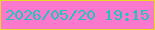 文字の大きさ：3、枠の色：ebd823、背景の色：fa79cd、文字の色：20c4bd 無料ブログパーツのブログ時計