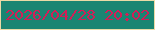 文字の大きさ：4、枠の色：ebdaa6、背景の色：1a8572、文字の色：d21e57 無料ブログパーツのブログ時計