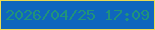 文字の大きさ：5、枠の色：ebdb53、背景の色：0f66bd、文字の色：20937a 無料ブログパーツのブログ時計
