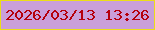 文字の大きさ：2、枠の色：ebde17、背景の色：ca9fd9、文字の色：b5000b 無料ブログパーツのブログ時計