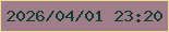 文字の大きさ：5、枠の色：ebde8d、背景の色：a07d8b、文字の色：103e2c 無料ブログパーツのブログ時計