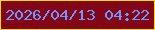 文字の大きさ：4、枠の色：ebdf0f、背景の色：820617、文字の色：6e98ff 無料ブログパーツのブログ時計