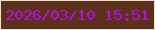 文字の大きさ：4、枠の色：ebe2cd、背景の色：5d301d、文字の色：b70ee2 無料ブログパーツのブログ時計