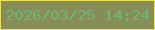 文字の大きさ：2、枠の色：ebe35f、背景の色：878d57、文字の色：6eb577 無料ブログパーツのブログ時計