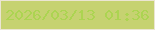 文字の大きさ：5、枠の色：ebe5d3、背景の色：c6d271、文字の色：acd451 無料ブログパーツのブログ時計