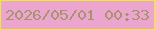 文字の大きさ：2、枠の色：ebee25、背景の色：eba5ce、文字の色：a7946c 無料ブログパーツのブログ時計