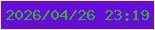 文字の大きさ：4、枠の色：ebee9a、背景の色：650dd7、文字の色：3dab44 無料ブログパーツのブログ時計