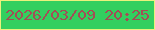文字の大きさ：2、枠の色：ebf17c、背景の色：33cf5f、文字の色：a34e56 無料ブログパーツのブログ時計