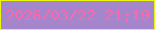 文字の大きさ：3、枠の色：ebf611、背景の色：a586cc、文字の色：fc69ab 無料ブログパーツのブログ時計