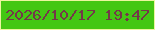 文字の大きさ：1、枠の色：ebf69f、背景の色：43c713、文字の色：743849 無料ブログパーツのブログ時計