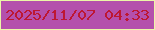 文字の大きさ：3、枠の色：ebf6a8、背景の色：b450ac、文字の色：bd1733 無料ブログパーツのブログ時計