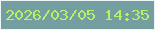 文字の大きさ：5、枠の色：ebf6f8、背景の色：759ea1、文字の色：b4f266 無料ブログパーツのブログ時計