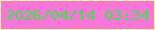 文字の大きさ：4、枠の色：ebf795、背景の色：f876d7、文字の色：35e647 無料ブログパーツのブログ時計
