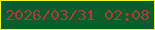 文字の大きさ：2、枠の色：ebfa28、背景の色：095d2a、文字の色：a83e3a 無料ブログパーツのブログ時計