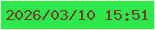 文字の大きさ：3、枠の色：ebfae5、背景の色：2ee94d、文字の色：6f4229 無料ブログパーツのブログ時計