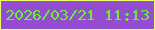 文字の大きさ：5、枠の色：ebfb69、背景の色：944cd1、文字の色：66f135 無料ブログパーツのブログ時計
