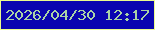 文字の大きさ：4、枠の色：ebfb8d、背景の色：0a05b0、文字の色：aad3a6 無料ブログパーツのブログ時計