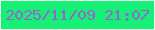 文字の大きさ：3、枠の色：ebfced、背景の色：17f076、文字の色：9366d1 無料ブログパーツのブログ時計