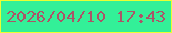 文字の大きさ：3、枠の色：ebfe32、背景の色：33f098、文字の色：ac5468 無料ブログパーツのブログ時計