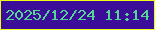 文字の大きさ：1、枠の色：ebff10、背景の色：3c0d99、文字の色：56d594 無料ブログパーツのブログ時計